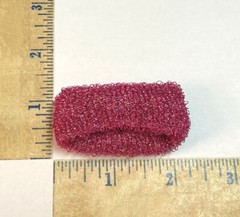 Red Hill Girl Hair Tie Ponytail Holder Sparkle Fuzzy Scrunchie VTG Made in Italy