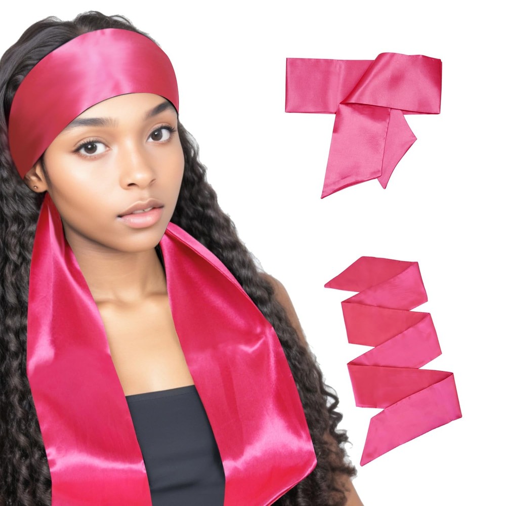 2 Pcs Satin Head Wrap Wig Grip Band Fashion Headbands for Laying Lace Frontal…