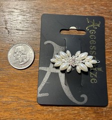 Retro Rockabilly Accessorize London Faux Pearl Rhinestone Hair Clip Barrette