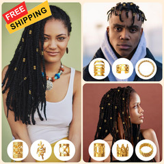 CPOXITI 220Pcs Hair Jewelry for Dreadlock, Metal Charms Women, gold