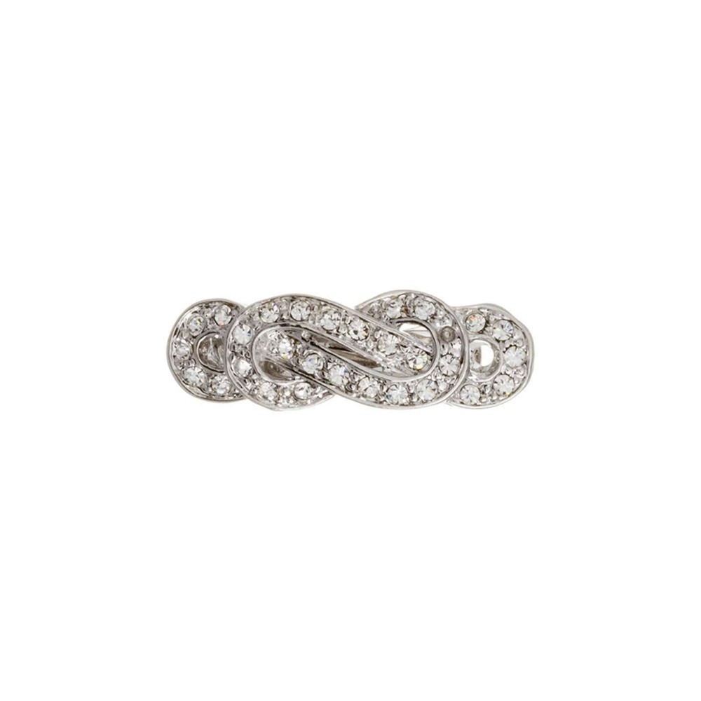 Athra Women Bridal Silvertone Hair Barrettes Clear Rhinestone Crystal Hair Clips