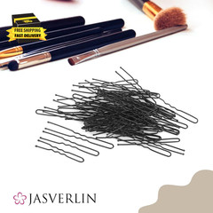 U Shaped Hair Pins Black Assorted Size, Small Long U Bobby Pin for Bun Bunheads