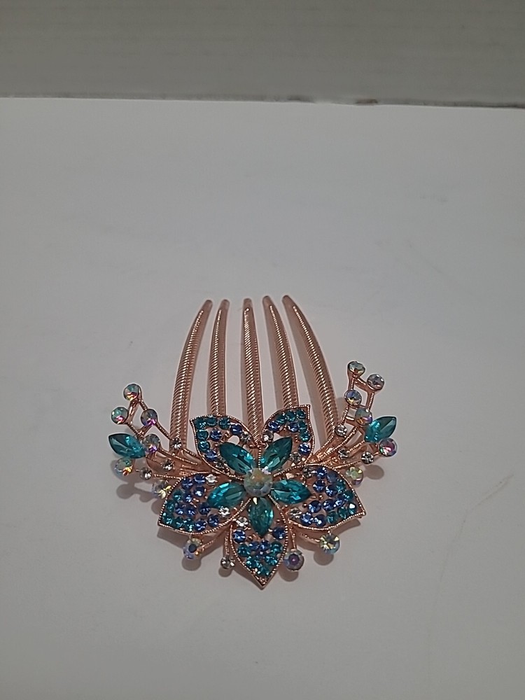 VOCOSTE Women Rhinestone Inlaid Flower Hair Comb Hair Accessory Hair Side…