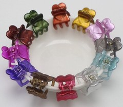 12/24pcs Mixed Color Plastic Cute Heart Mini Hair Claw Clip 15mm Hairpins Kids