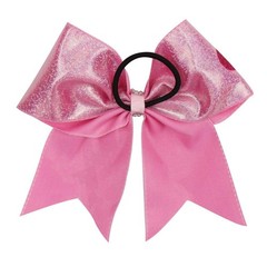 Hair Bow, 4PCS 7*7 inches (18cm) Breast Cancer Awareness Cheerleader Bow with…