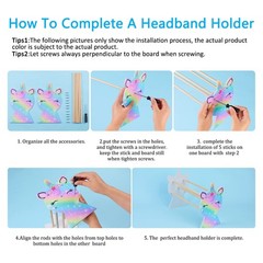 Girls Headband Holder Organizer Hair Hoop Headband Display Stand Unicorn Hair…