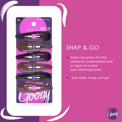 Goody Metal Snap Hair Clips 10 Count Black Brown Hair Barrettes All Hair Types