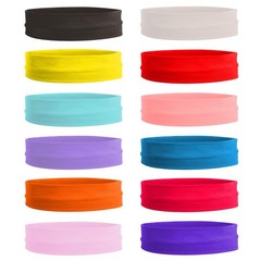 12 Pack Stretch Headbands Mixed Colors Yoga Sports Hairband for Women Soft El…