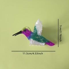 Cute Hummingbird Hair Clips,Funny Acetate Bird 1 Count (Pack of 1), Green