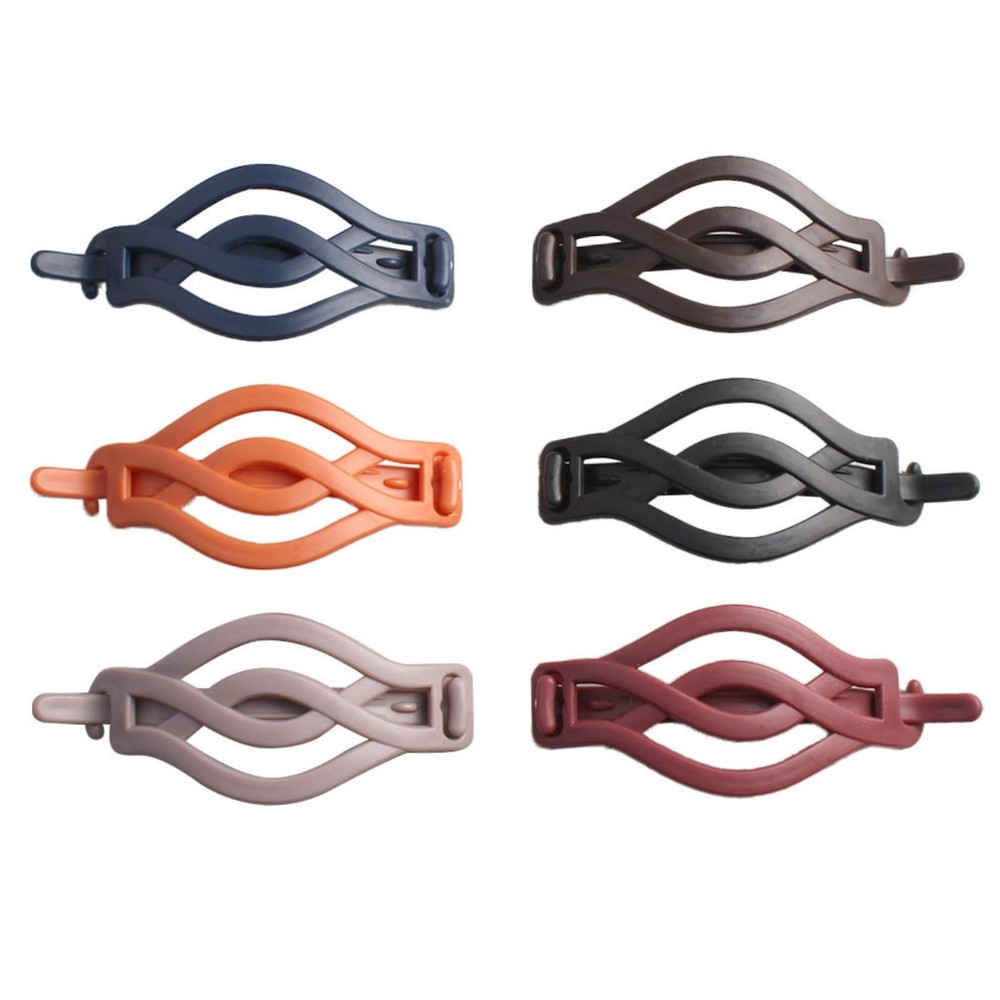 Siysig flat hair clips for women,no slip 1 Count (Pack of 6), Brown