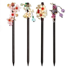 4 PS Wooden Hair Stickshinese Traditional Flower Hair Sticks for Long Hair C