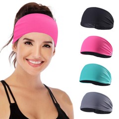 1PCS Headband Stretch Sports Yoga Gym Black Hair Band Wrap Sweatband Womens Mens