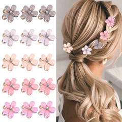 20Pcs Mini Flower Hair Clips Crystal Spring Claw Clips Small Flower Hair Claw Cl