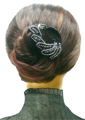Set of 3 or Set of 6 Med Size Lite Wt Jaw Claw Clips Sparkly Stones HM430-1-3or6