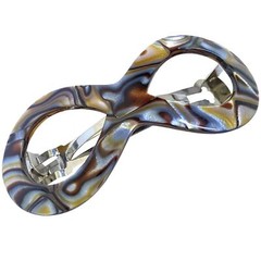 French Amie Infinity Loop 3” Cellulose Handmade Automatic Hair Barrette