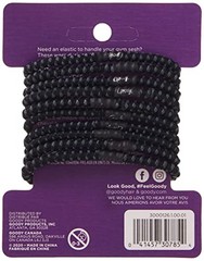 Goody Slide Proof Stayput Black Hair Elastics, 4 mm, 10 Count