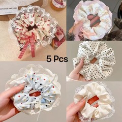 5 Pcs/Set Large Intestine Hair Band High Quality Satin Hair Rope Accessory Women