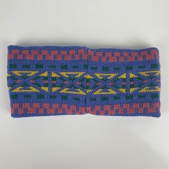 Urban Outfitters Geometric Knit Headband Ear Warmer Blue Pink Fair Isle 90s Boho