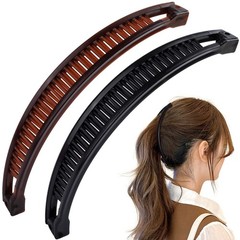 Winsyison 2pcs Banana Hair Clips, 1 Count (Pack of 2), Black & Coffee