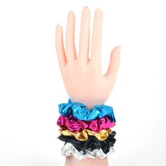 Nollia Set of 5 Metallic Scrunchies, Ponytail Holders