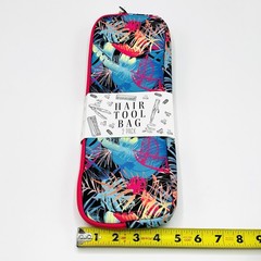2 Pack Hair Tool Bag Fun Colorful Tropical Blue Beach Zip Closure Travel