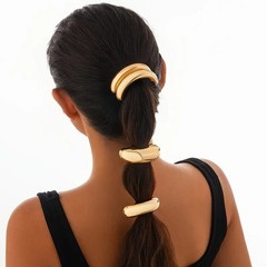Alloy Hair Ties Set for Women Glossy Finish with Secure Fit and Trendy Patterns
