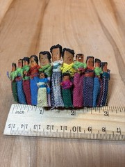 VTG 89s 90s Guatemalan Worry Dolls Hair Clip Barrette Colorful 3” Travel Women