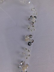 Bridal Hair Comb Womens White Beaded Sequin Edge Veil Wedding Accessory