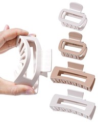 HOKEMP 4 Pack plastic Claw 1 Count (Pack of 4), Dark Khaki + Light