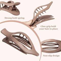 8 Pcs Flat Hair Clips for Women Girls, Claw 8 Count (Pack of 1), Nature