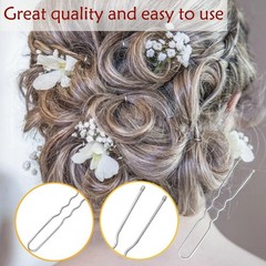 330 Count U Shaped Silver Hair Pins for Buns, YINGFENG 2.4inch Bun Pins Silver H