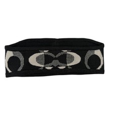 Coach Signature C Logo Knit Headband Ear Warmer Black Grey Winter Accessory