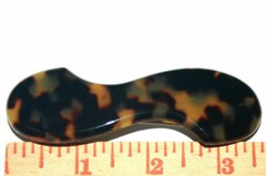Barrette Hair Clip French Spotted Long Curved Tokyo Black Brown Made in France