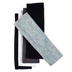 scünci No Damage Stretch Fabric Headbands – Black/White/Gray – 5pcs