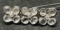 Hair Clip Barrette – Vintage – Clear Glass / Rhinestone 2 Inch Silver Toned