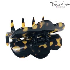 French Amie Crown Wave Medium 3” Celluloid Handmade Interlocking Hair Claw