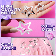 Star Hair Clips and Barrettes Set – 20 Pcs 1.22″ Y2K Hair Accessories, 10 Pcs