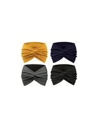 4-Piece Bohemian Headband Set (Orange, Navy, Gray, Black)