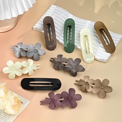 10 Pcs Flat Hair Clips, Lay Flat Claw Clips for Women Thick Thin Curly Straig…