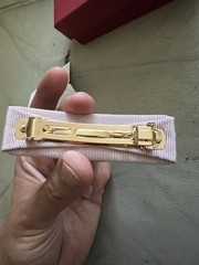 NEW – Salvatore Ferragamo Vara Ribbon Barrette Pink with Gold-Tone Accent