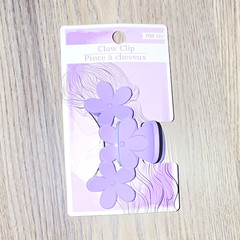 Purple Flower Floral Plastic Hair Claw Clip for Women & Teens