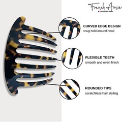 French Amie 7 Teeth Handmade Celluloid Side Hair Comb for Women and Girls