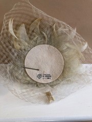 Vintage Mid Century Feather and Net Whimsey Headpiece-Union Made In The USA