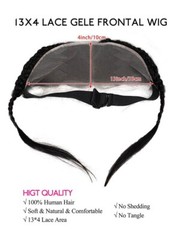 5″x1.6″ Transparent Lace Free Part Frontal Gele Wig, 100% Human Hair, 10″, 12″