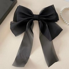Sweet colors Shining Satin Bowknot Hair Clip Big Ribbon Bow Barrette Solid Color
