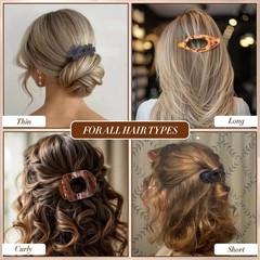 8 PCS Flat Hair Clips for Women, 3 Styles Lay 1 Count (Pack of 12), Black