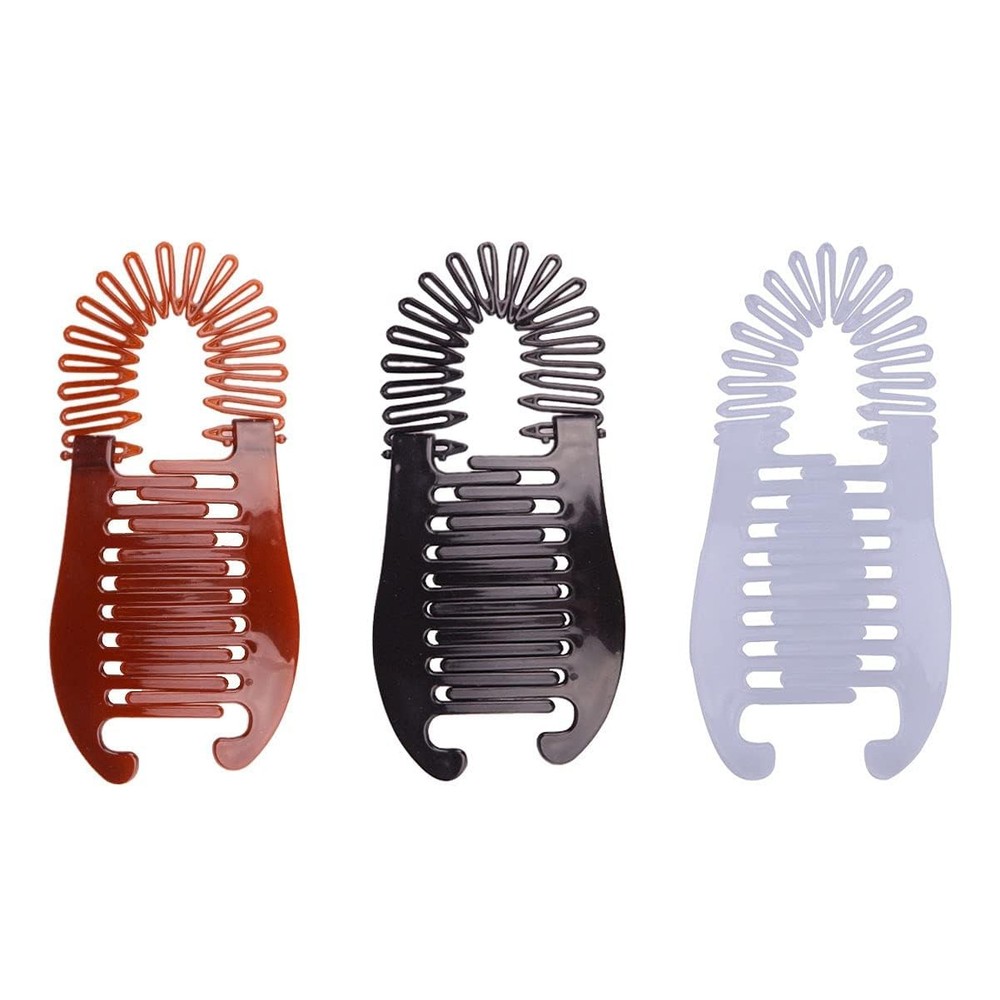 3Pcs Colorful Elongated Interlocking Plastic Banana Clip Long, Multicolor