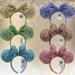 Disney Parks Rapunzel Cinderella Anna Sequin Loungefly Bow Minnie Ears Headband