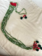 Handmade Green Color Pom-Pom Thread Hair String