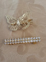 Beautiful Rhinestone Barrette And Butterfly Clip For Hair, Wedding, Prom, Formal